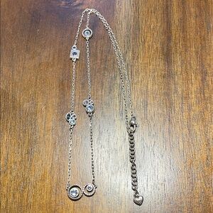 Brighton  Silver Necklace with light and dark BLUE Crystal Accents